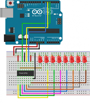 Arduino Robotik Ders 3 74HC595 Shift Register.    