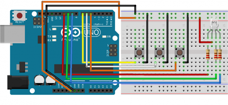Arduino Robotik Dersleri 6: Buton Kontrollü RGB LED                                                 